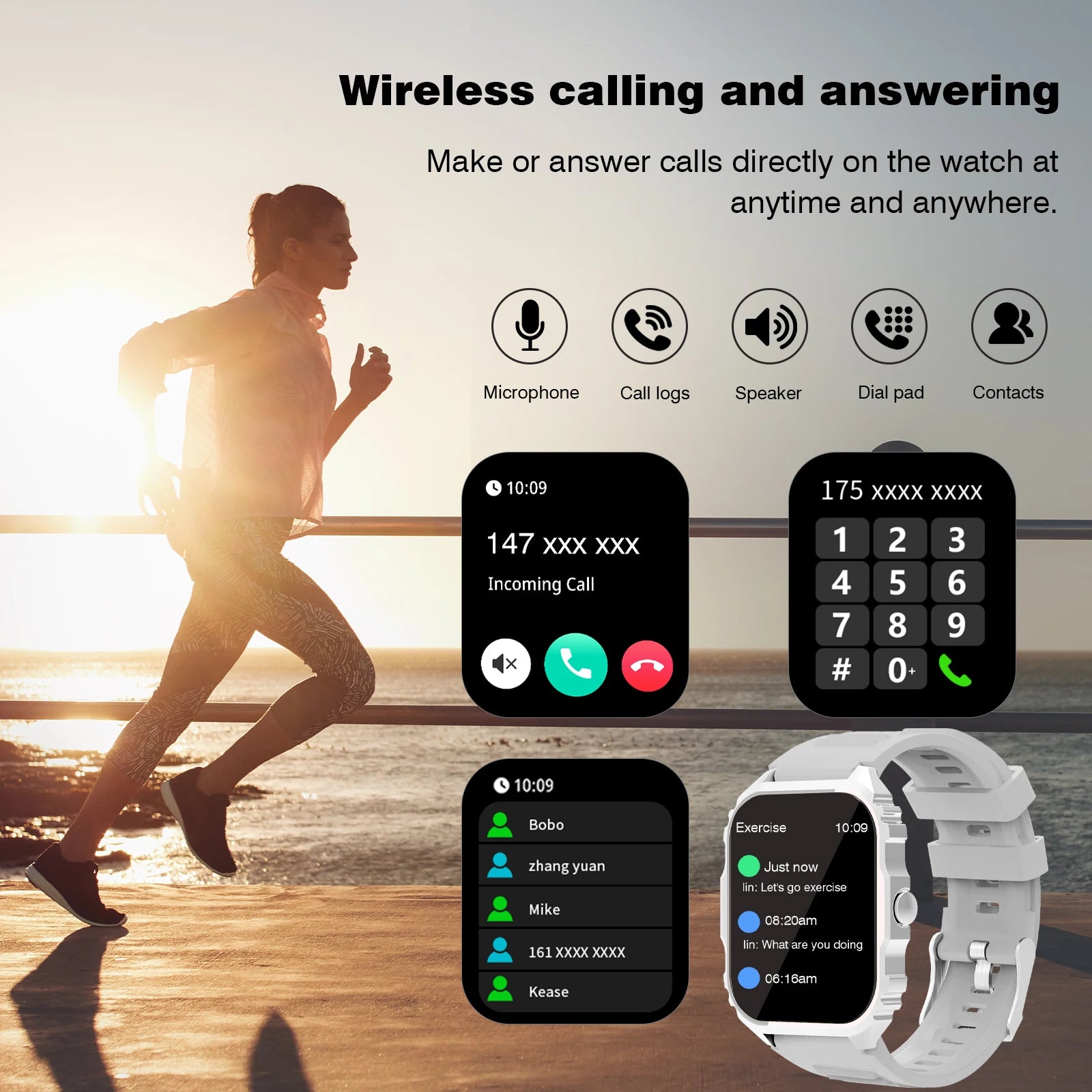 2025 Smart Watch, Answer, Make, Call, Message Preview, Sport Modes, DIY, Dial, Weather Forecast, compatible with Android and iOS