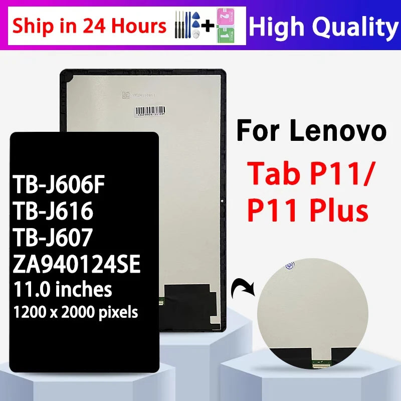 11" LCD Display Touch Screen Digitizer Assembly for Lenovo Tab P11 P11 Plus TB-J606F TB-J606L TB-J606 TB-J616 TB-J607
