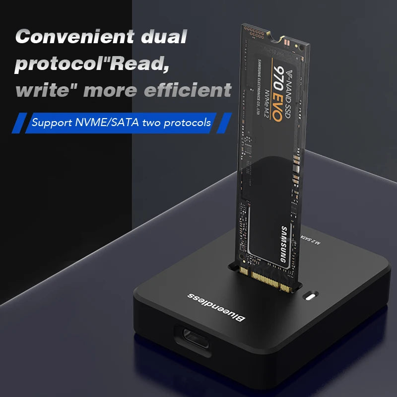 Blueendless External SSD Hard Disk M.2 ssd Enclosure 10G Online Reading Writing Speed SSD Case For M.2 SSD Docking Station