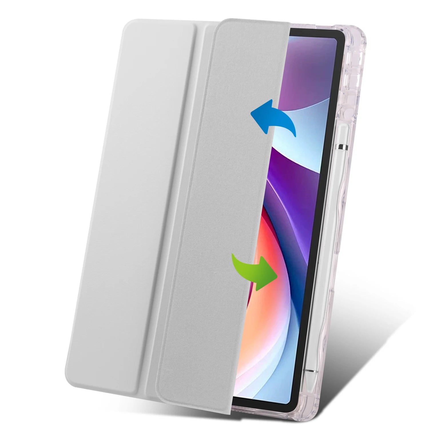 For Lenovo Idea Tab 11'' Case Tb336fu with Pen Holder Tri-Fold Stand Clear Acrylic Hard Funda For Xiaoxin Pad 2025 Tablet Cover