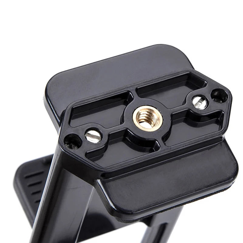 1pc Universal Tablet Phone 2 In 1 1/4" Tripod Mount Clamp Holder Bracket Selfie Clip Tablet Stand Holder