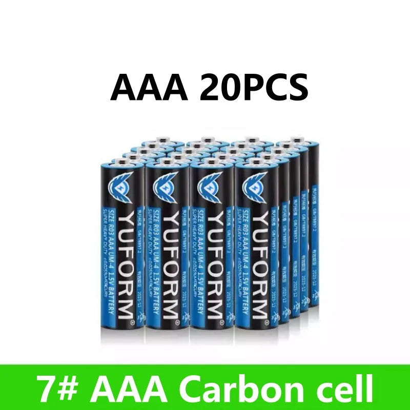 AAA 1.5V Carbon-Zinc Battery for Remote Control Toy LED Light Wireless Mouse, Long-lasting LR03 Dry Cell Disposable Battery
