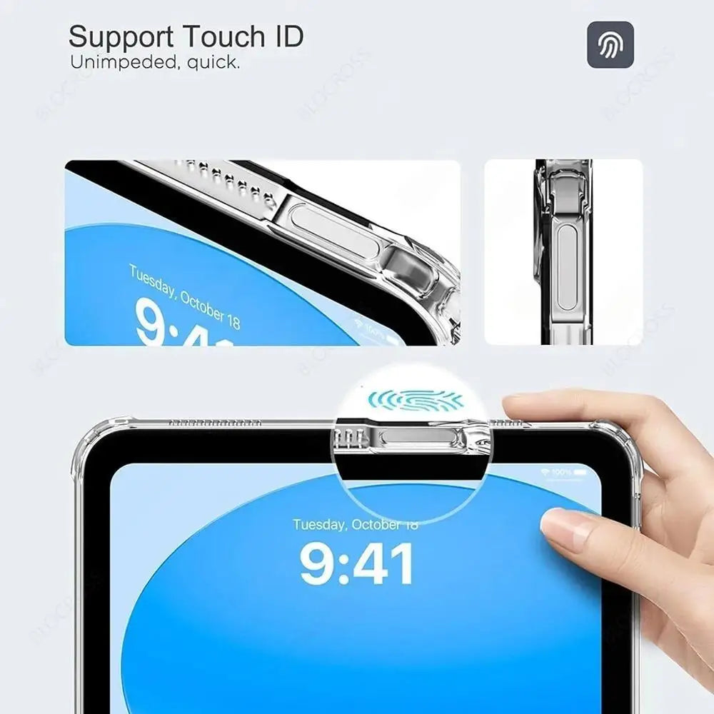 Transparent TPU For iPad Pro 11 12.9 13 Air 10.9 11 13 10th A16 10.2 10.5 9.7 mini 6 7 5 4 Silicone Soft Airbag Cover Anti-drop