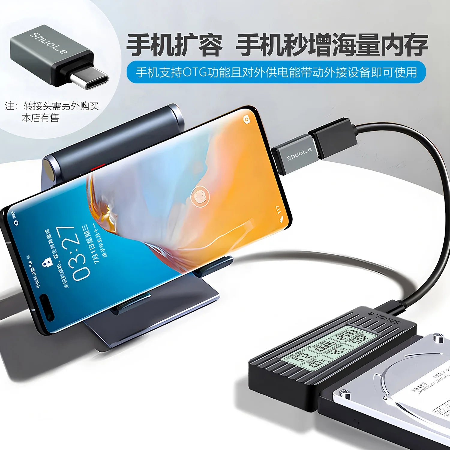 2.5 Inch SSD HDD SATA To USB 3.0 3.2 Cable Portable External Hard Disk Connection Accessory