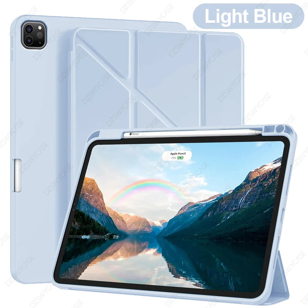 Y-Trifold Case for iPad Pro 11 Inch (2022/2021/2020, 4th/3rd/2nd Generation), with Pencil Holder, Auto Sleep/Wak Cover