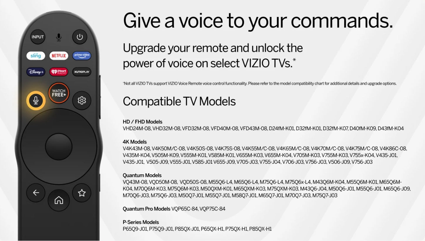 VIZIO XRT270R SmartCast Voice Remote Control - XRT270