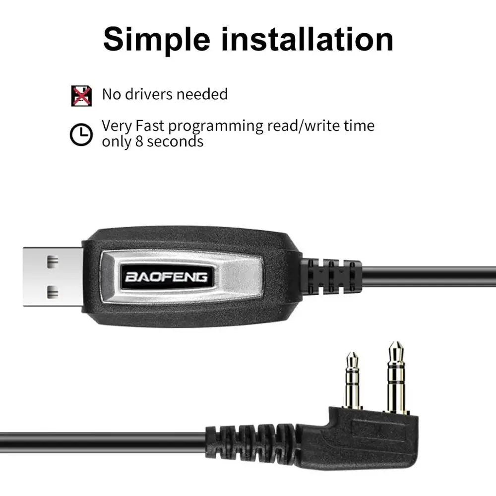 Walkie Talkie Programing Cable For Baofeng, Quansheng, Retevis, Kenwood Two-way Radio
