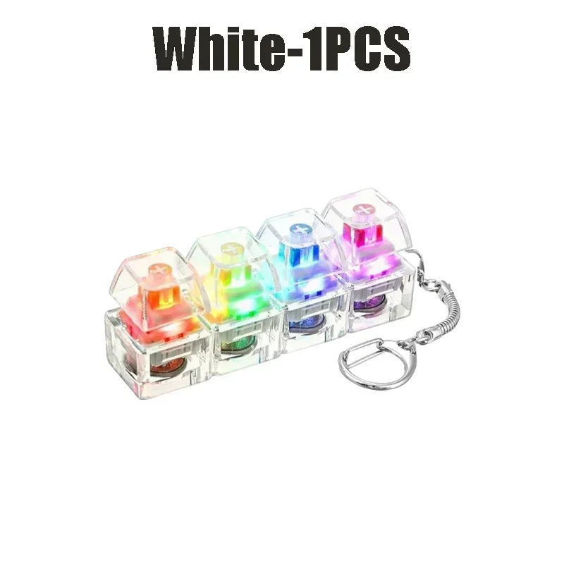 4-Button Fingertip Keyboard Keychain RGB Keyboard Fidget Toy With Lights For Stress Relief Decompression Calming