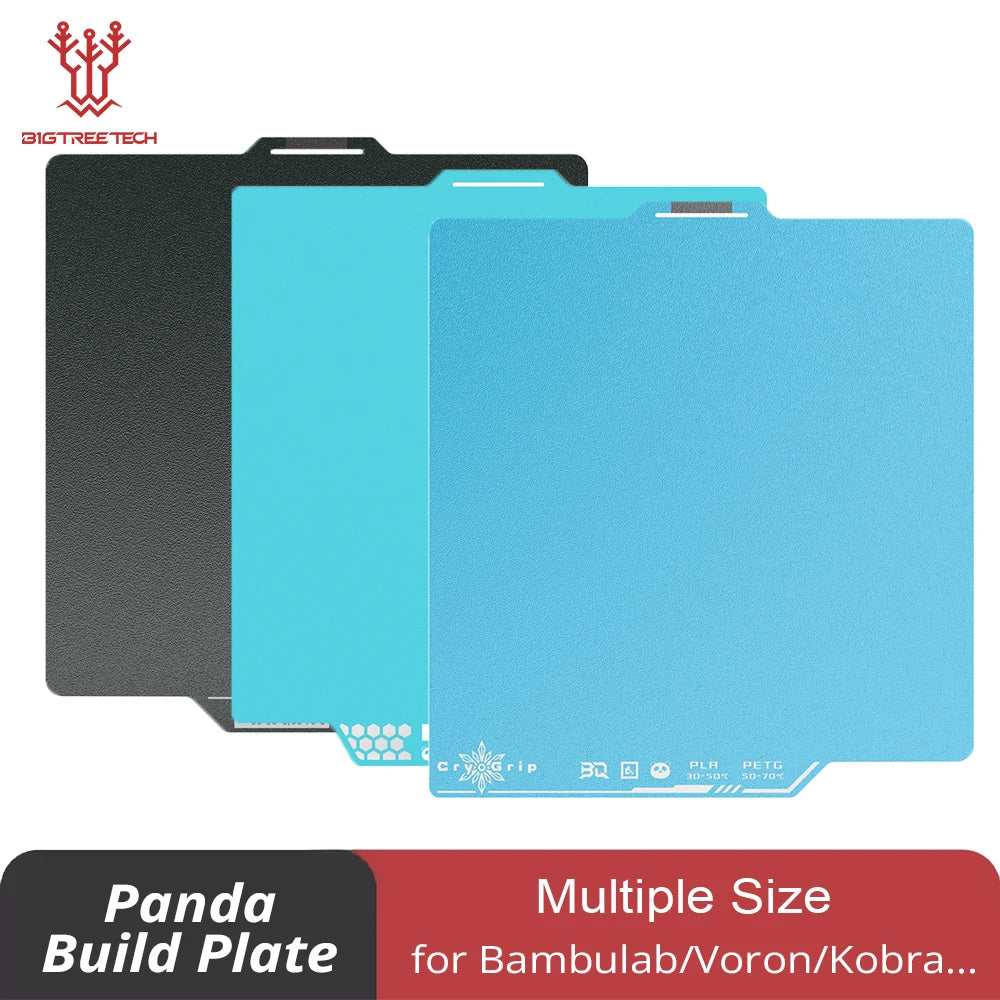BIQU Panda Build Plate CryoGrip Pro Coating No Clog Spring Steel Double-sided for BambuLab X2D Voron Kobra Ender K1 3D Printer
