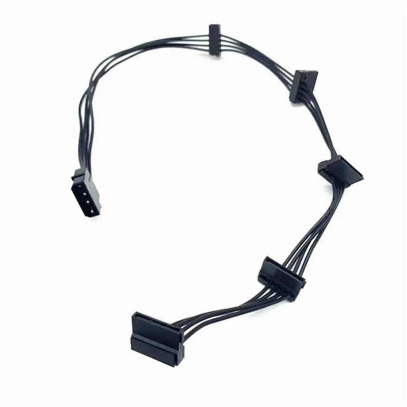15Pin SATA/4PIN Power Supply Splitter Cable Hard Drive 1 Male To 5 Female Extension Power Cord for DIY PC Sever