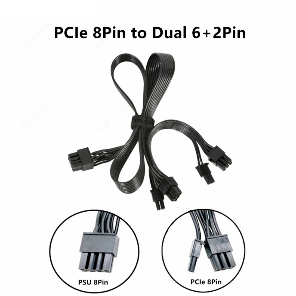 Modular Power Cable for Gigabyte UD750GM, UD850GM, UD1000GM, GPU PCI-E 8Pin 6+2Pin, CPU 4+4Pin, SATA, Molex IDE 4Pin, ATX 24Pin