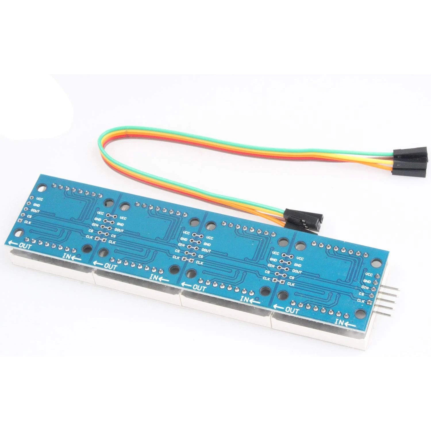 1pcs MAX7219 Dot Matrix Module Red Light 4 in 1 Display for Arduino Microcontroller with 5Pin Line Christmas Decoration DIY