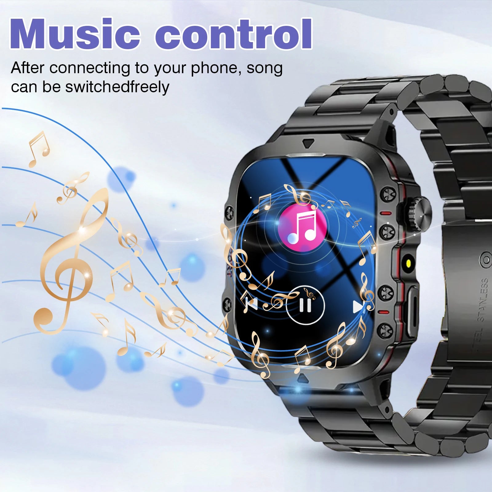 Smart Watch, Bluetooth Call, Message Reminder,Sport Reminder,Two Straps Optional, Suitable for IPhone/Android Phone