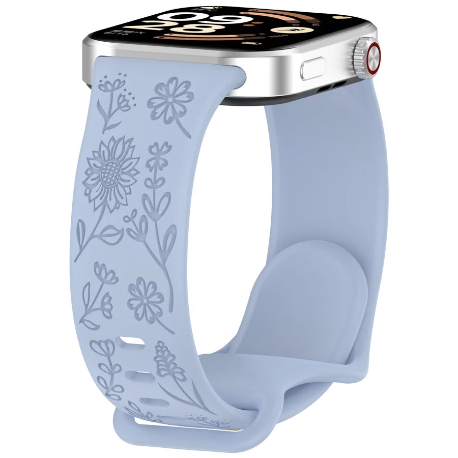 3D Carved Flowers Strap For Xiaomi Mi Smart Band 8 Pro/9 Pro/10 Pro Replacement Sport WristBand For Redmi Watch 4 5 6 Bracelet