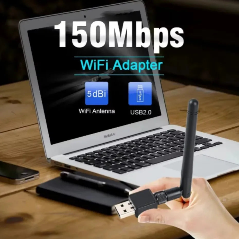 300Mbps USB 2.0 Wireless WiFi Adapter 802.11N Standard WiFi Receiver Dongle Wireless Network Card for DesktopLaptopWindowsSystem
