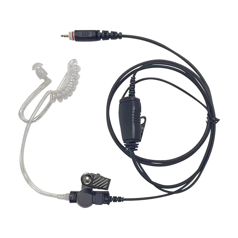 RISENKE-Air Tube Earpiece for Motorola, CLP1010e, CLPe446, CLP446e, Radio Surveillance Kit, Headset with PTT Mic