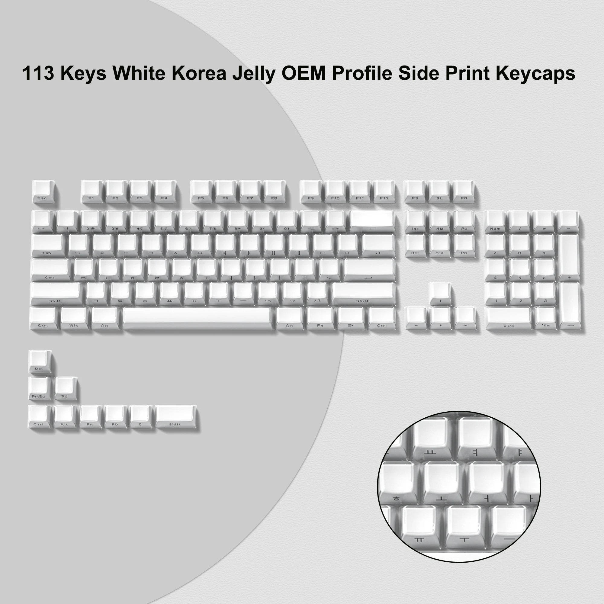 OEM Profile Pink Jello Crystal Keycap Translucent Clear Keyboard Keycap for Cherry Gateron MX Switches Mechanical Gamer Keyboard