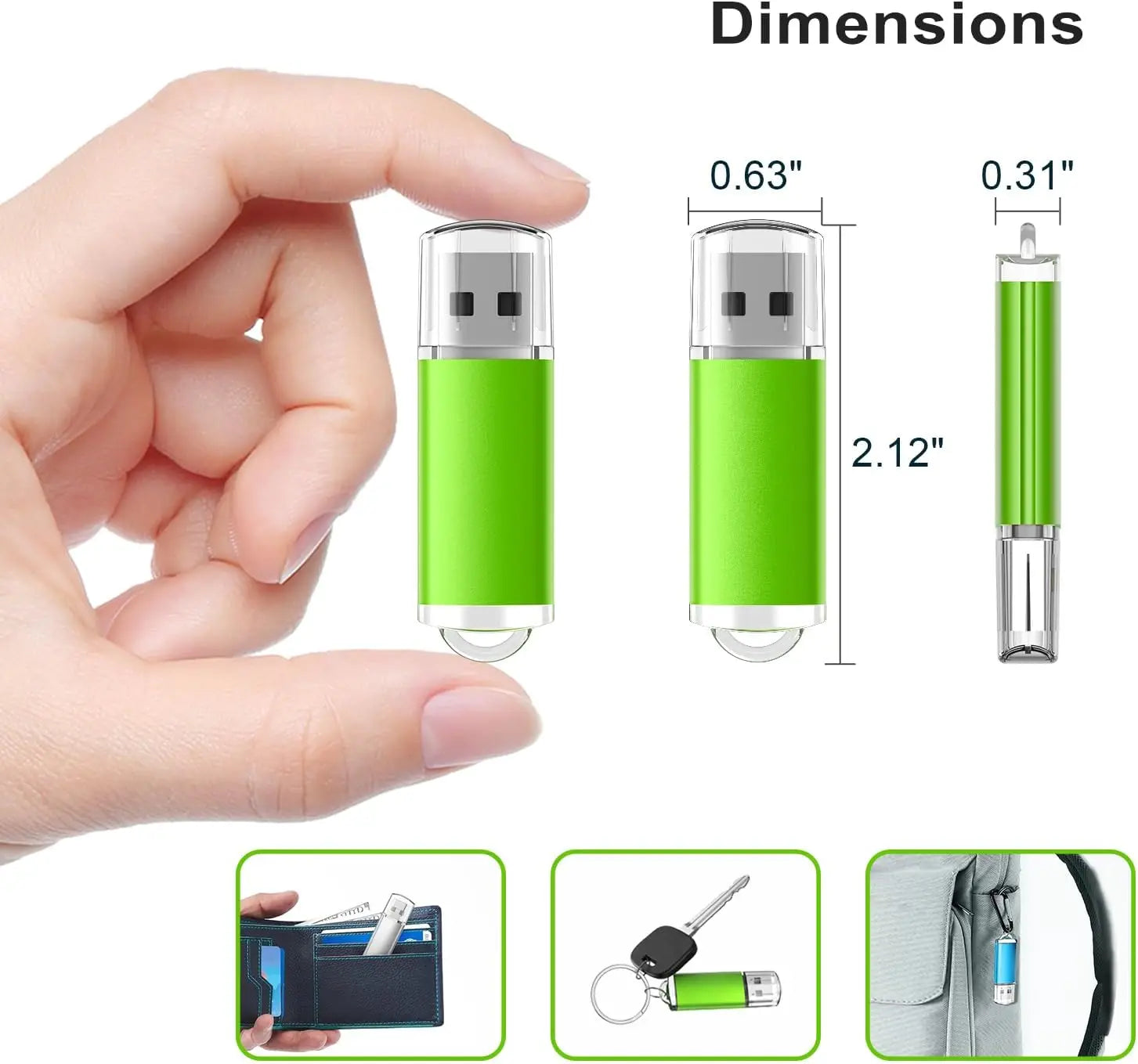 10 Pack USB Flash Drives in 5 Random Colors USB 2.0 Wholesale Lot Bulk Memory Sticks