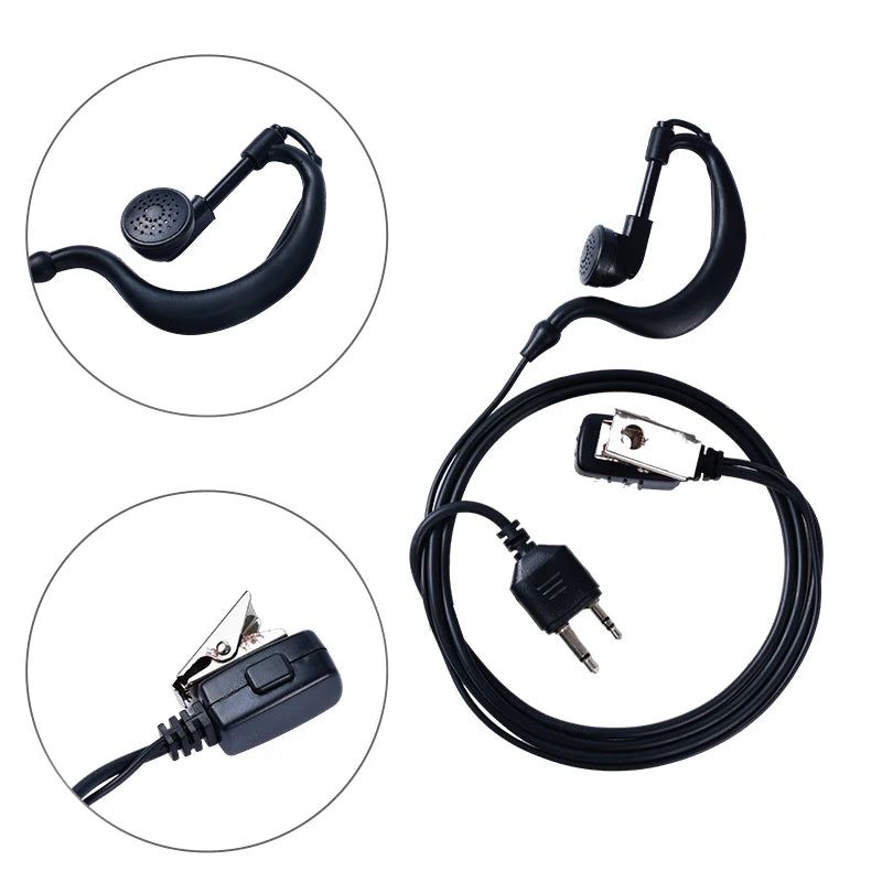 Ptt Mic Oortelefoon Headset Oortelefoon Microfoon Voor Midland GXT650 GXT550 G10 G9 G7 G5 G6 M24 M48 GXT1000 GXT1050 Radio