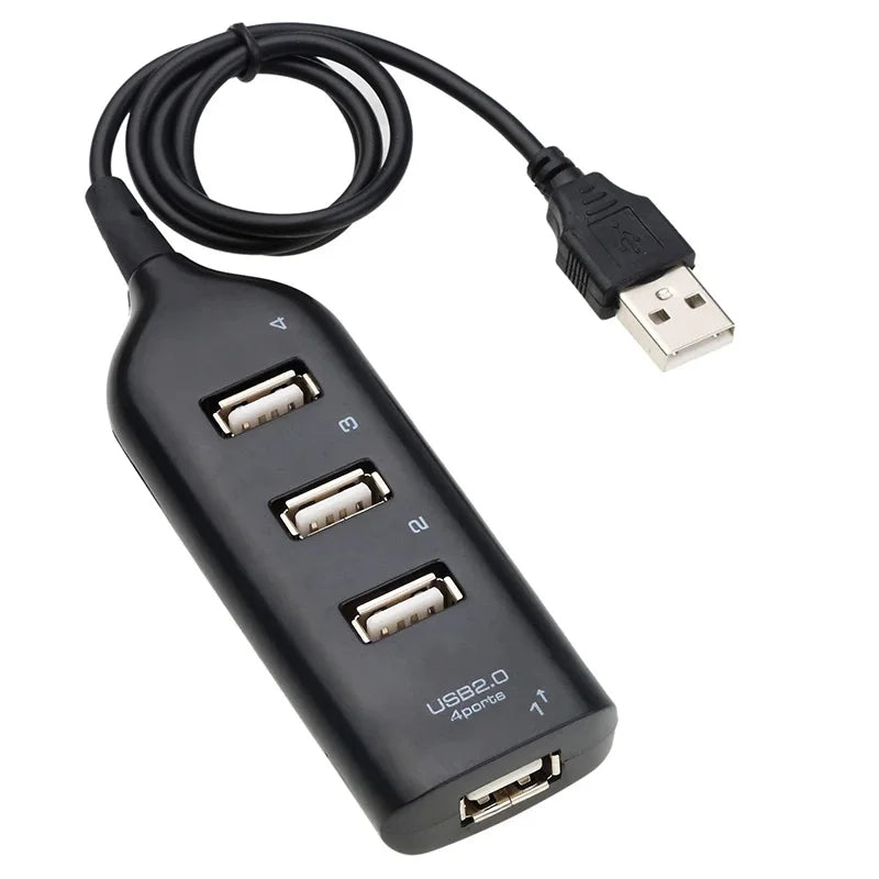 High-Speed Mini USB 2.0 Hub 4-Port with Power Adapter, Powered USB Splitter Multi Port Expander for PC Laptop Desktop Data Trans