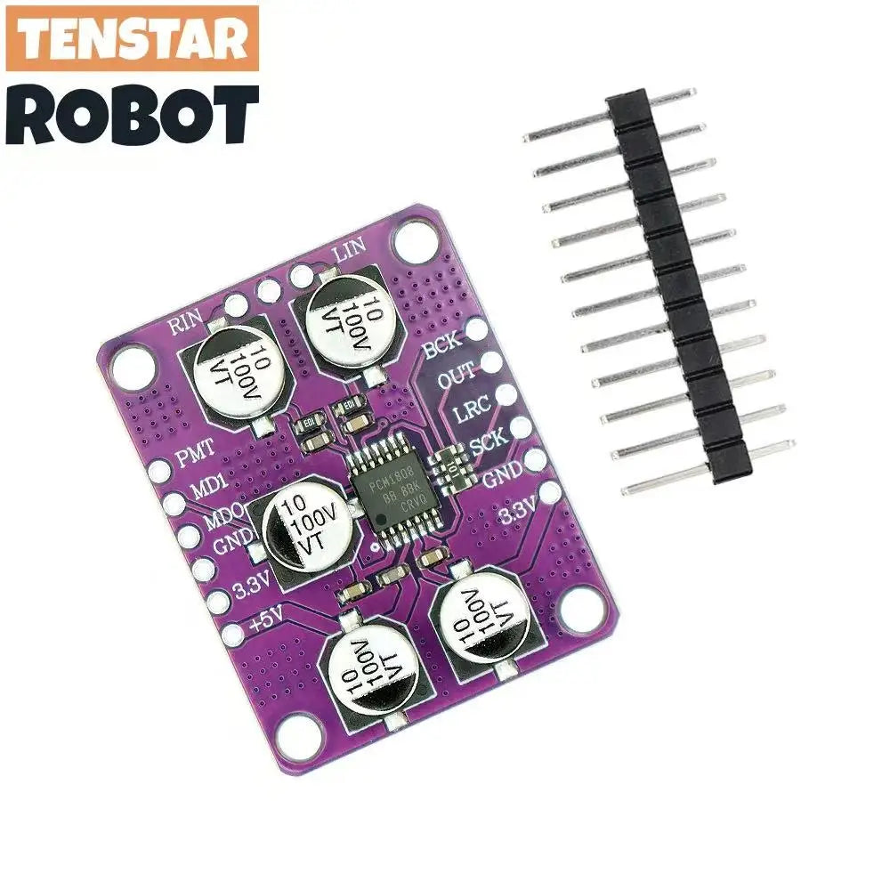 TENSTAR  PCM1808 105dB SNR Audio Stereo ADC Single-Ended Analog-Input Decoder 24bit Amplifier Board Player Module