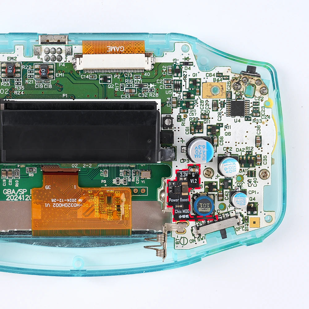 Chis MOD Power Boost V1.2 Power Module for GBA AGB-001 02-Revision Motherboards Improves SuperChis Prime Compatibility