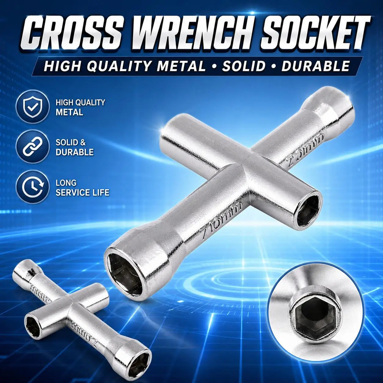4 in 1 3D Printer Nozzle Tool M2 M2.5 M3 M4 Screw Nut Hexagonal Cross Wrench For E3D V5 V6 Bambu X1 P1 A1 Nozzle Mini Spanner