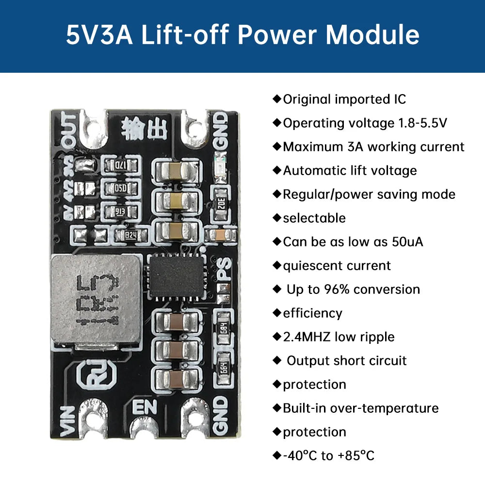 DC-DC Boost Buck Module 1.8-5.5V to 3.3V 4.2V 5V 3A Adjustable Output Low Ripple Step Up Step Down Constant Voltage Module