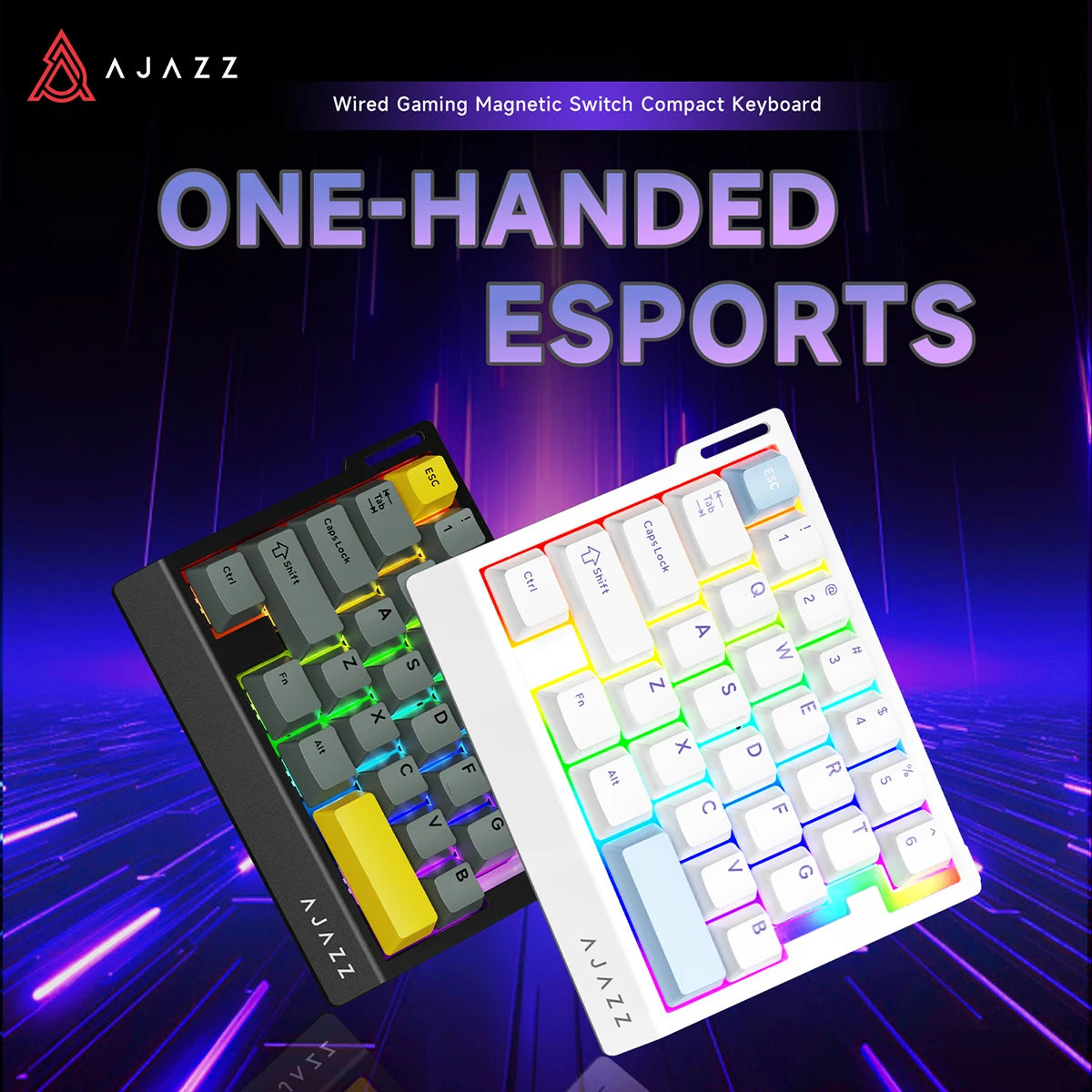 AJAZZ AK029 Wired Gaming Magnetic Switch Magnetic Rice Switch HIFI Edition, RGB Backlight, DIY Support