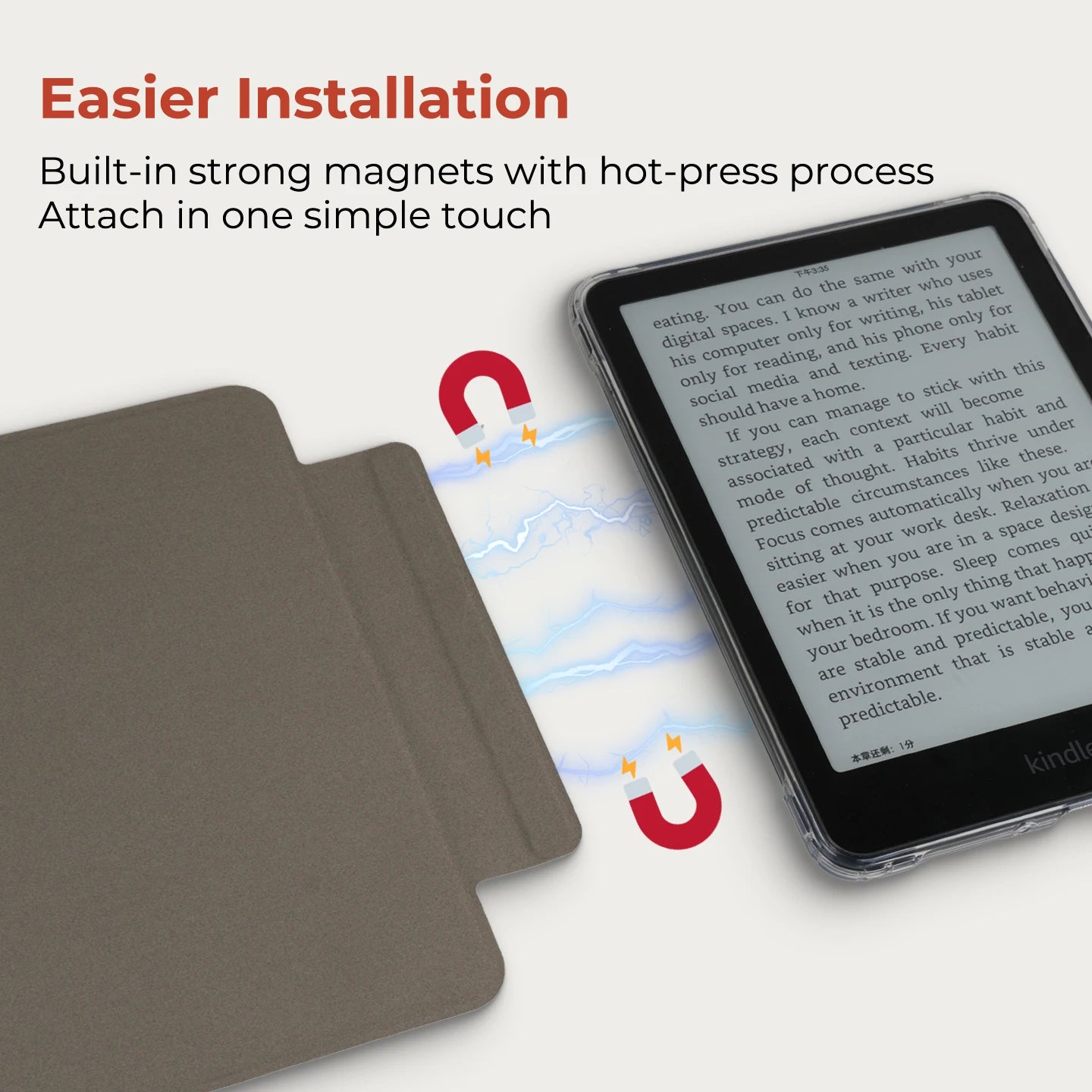 Twosheep suit for Kindle 11th Colosoft Paperwhite 12th 11th 10th 7th Magnetic Detachable Clear Back Auto Wake Sleep Vintage Book