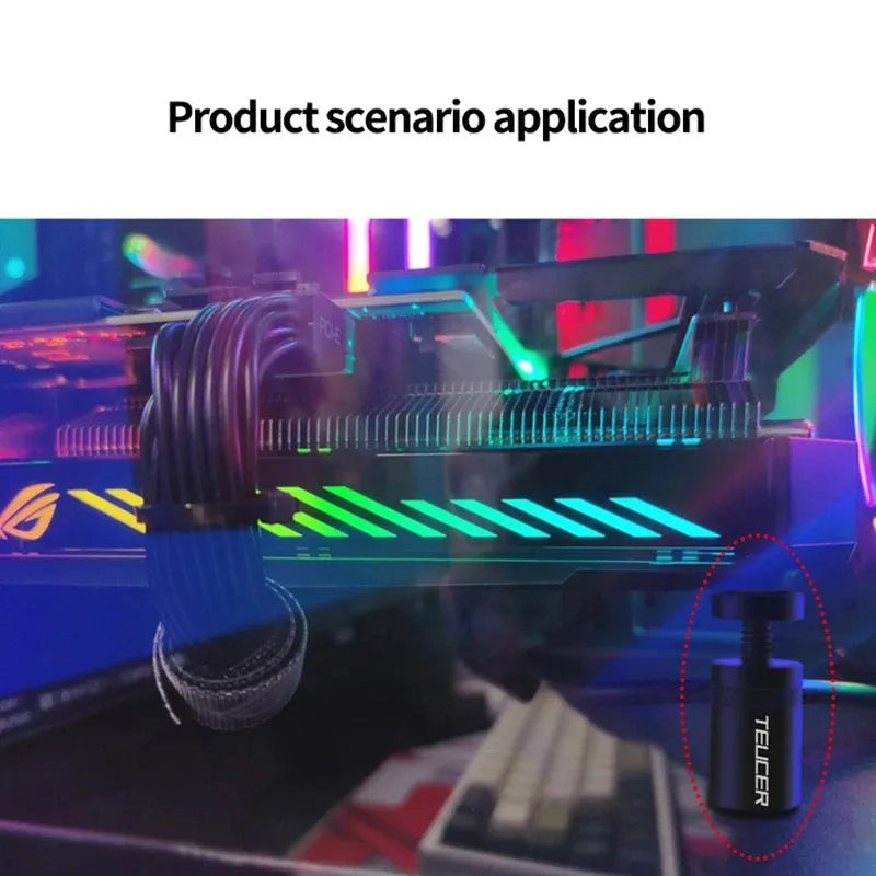 TEUCER Graphics Card GPU Holder Adjustable Telescopic Rotary Screw Magnetic Anti-Slip Support Vertical GPU Video Card Bracket