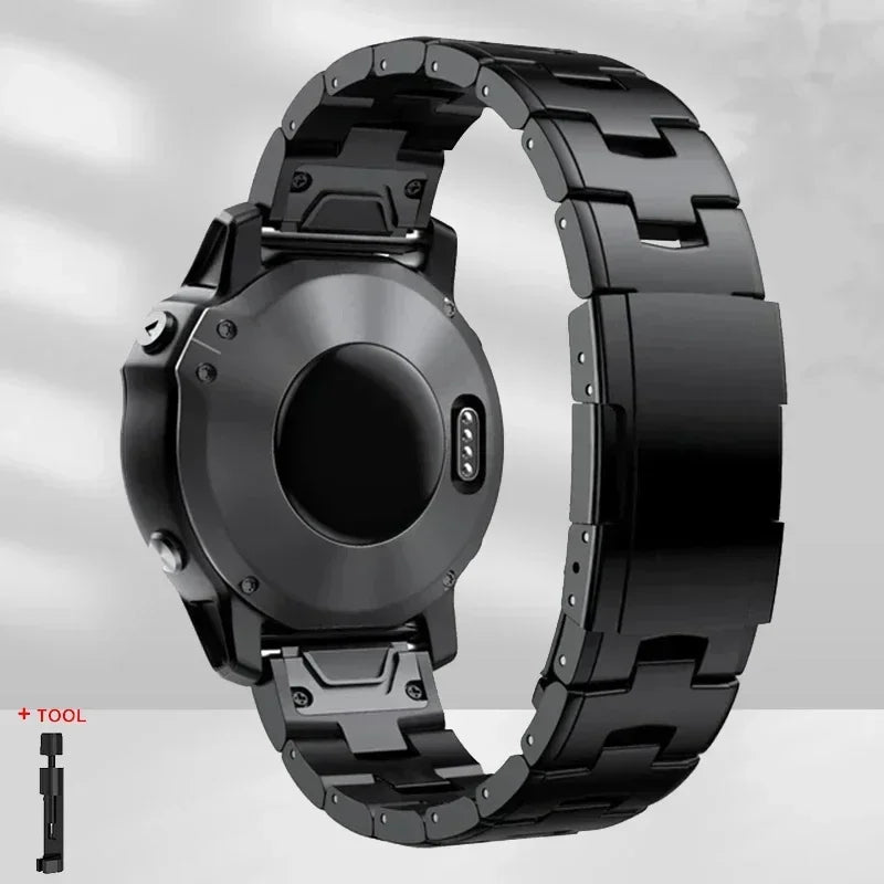 Quickfit Titanium Strap For Garmin 26mm 22mm Fenix 6/6X/6XPro/7/7X/5/5X/5XPlus/3 Metal Release Watch Band For Forerunner 945 935