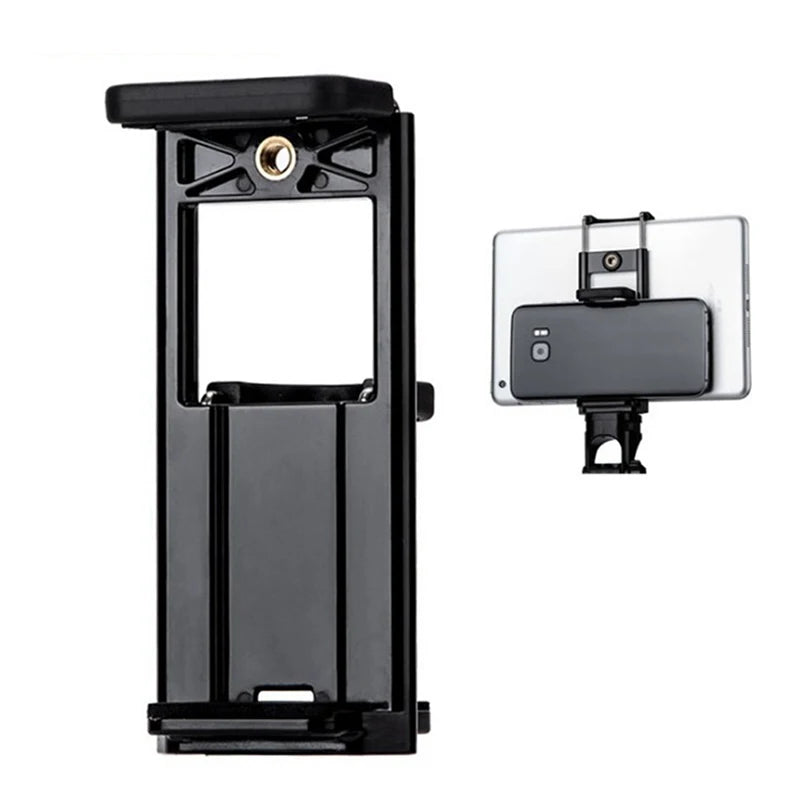 1pc Universal Tablet Phone 2 In 1 1/4" Tripod Mount Clamp Holder Bracket Selfie Clip Tablet Stand Holder