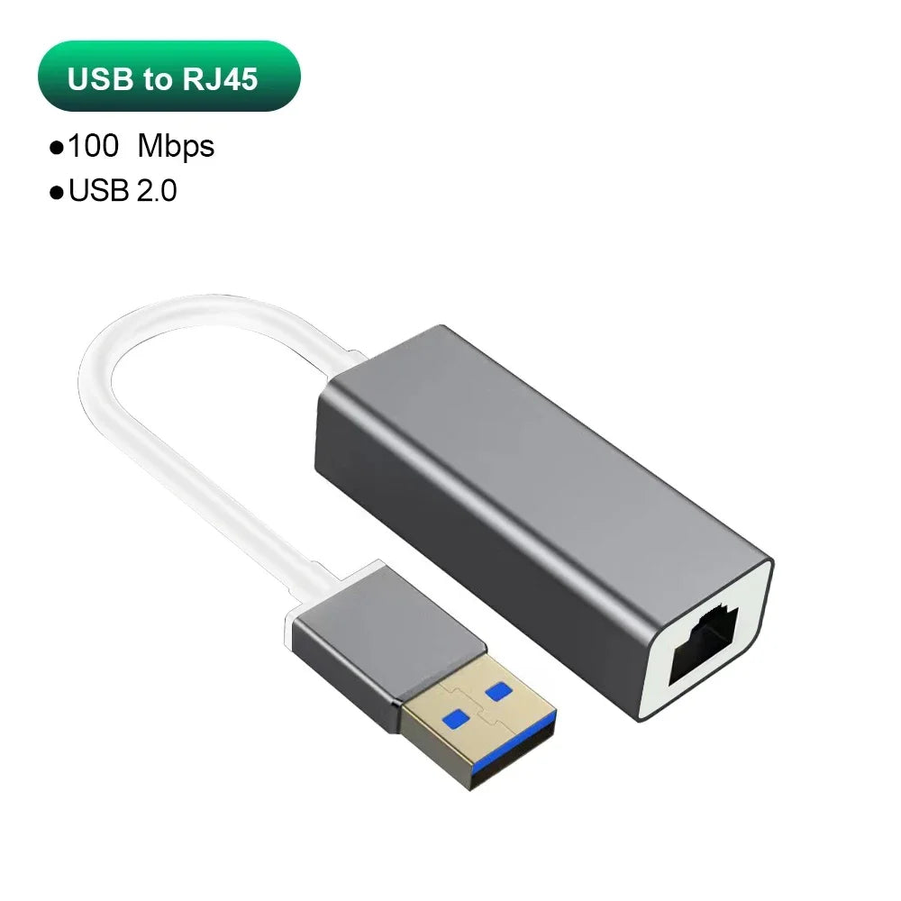 1000Mbps USB Type C Ethernet Adapter RJ45 Network Card for MacBook PC Windows XP 7 Android High-Speed Internet Cable LAN