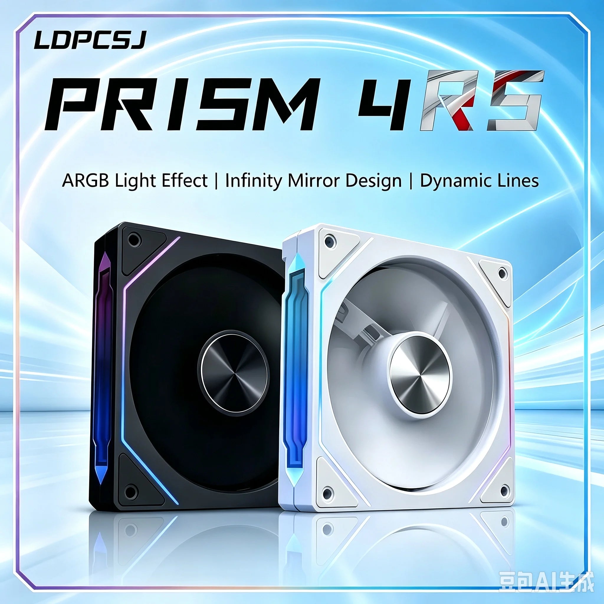PRISM 4 RS 12cm ARGB 4 Pin Computer Case Fan Quiet Cooling 12V Large Air Volume 1200RPM for Desktop Gaming PC Build