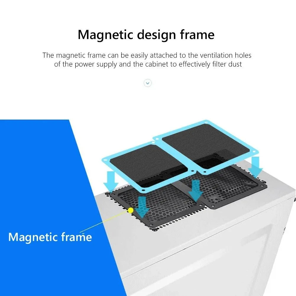 LDPCSJ Magnetic Frame Dust Filter 8-14cm Mesh Cover Net Guard for PC Computer Case Cooling Fan Power Supply Chassis with Hole