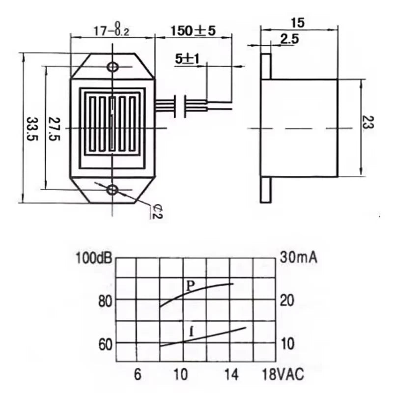 1pcs Alarm Buzzer 2315 DC 3V 6V 9V 12V 24V 90dB Mini Electronic Alarm Buzzer High Decibel Vibration Alarm Sound Line Length 10cm