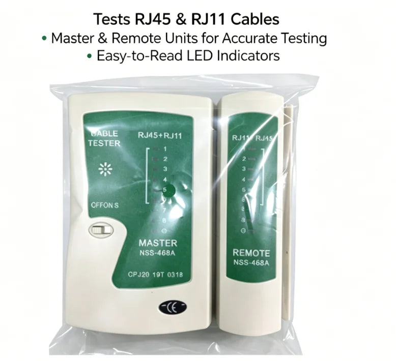 Network Cable Tester RJ45 Ethernet Cable Tester Lan Test Tool For Cat5 Cat6 CAT7 8P 6P LAN Cable And RJ11 Telephone Cable