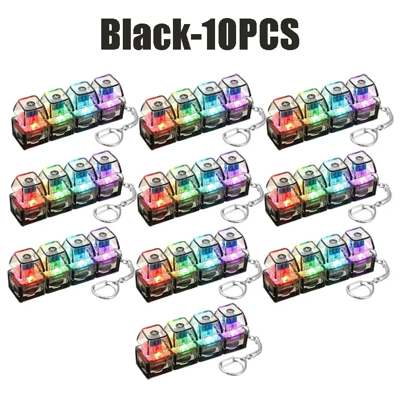 4-Button Fingertip Keyboard Keychain RGB Keyboard Fidget Toy With Lights For Stress Relief Decompression Calming