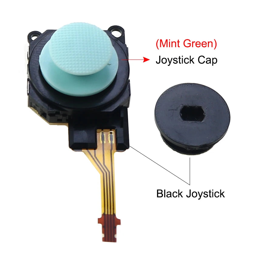 YuXi Black 3D Analog Joystick Button Sensor Module + Thumb Stick Caps For PSP 3000 PSP3000 Console