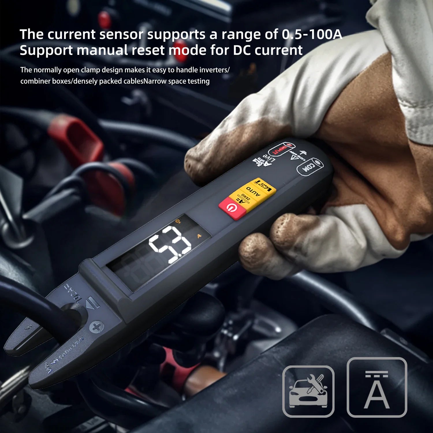 BSIDE U0 U-Type Clamp Meter 100A with T-RMS & Auto Test