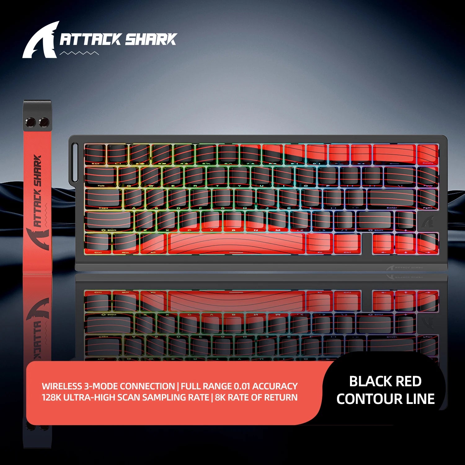 X68HE X68PRO ATTACK SHARK Magnetic Mechanical Keyboard 0.125ms Ultra Low Latency PO Cotton Silicone Fill RGB Backlit 8K Wired