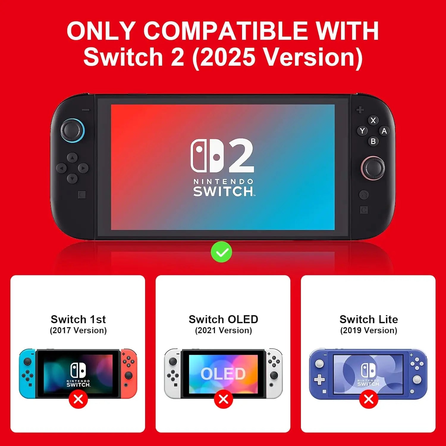 Ergonomic TPU Case for Switch 2 – Anti-Slip, Shock-Absorbing Cover for NS2 Game Console & Joy-Con Full Body Protection