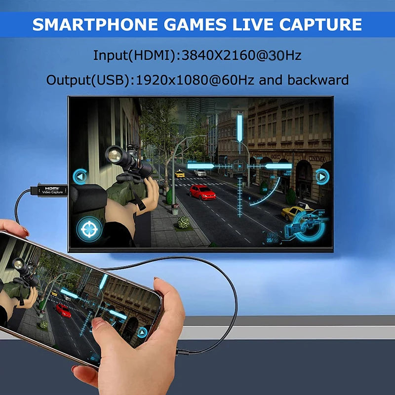 HDMI-compatible to USB Video Capture Card 1080P USB 2.0 Game Grabber Box For PS4 DVD Camera PC Recording Live Streaming