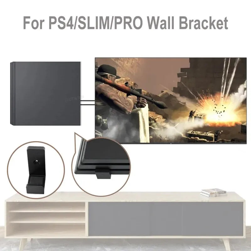 3PCS Wall Mount For PS4 Video Game Console Hanging Host Rack Hook Wall Bracket Holder Bracket For PS4 Pro/Slim Accessories