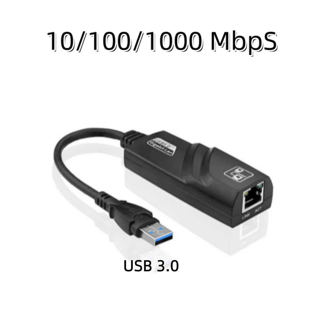 USB 3.0 to RJ45 Gigabit Ethernet Adapter 10/100/100embps Wired LAN Network Card for PC Laptop Mac Windows Android Not fon Switch