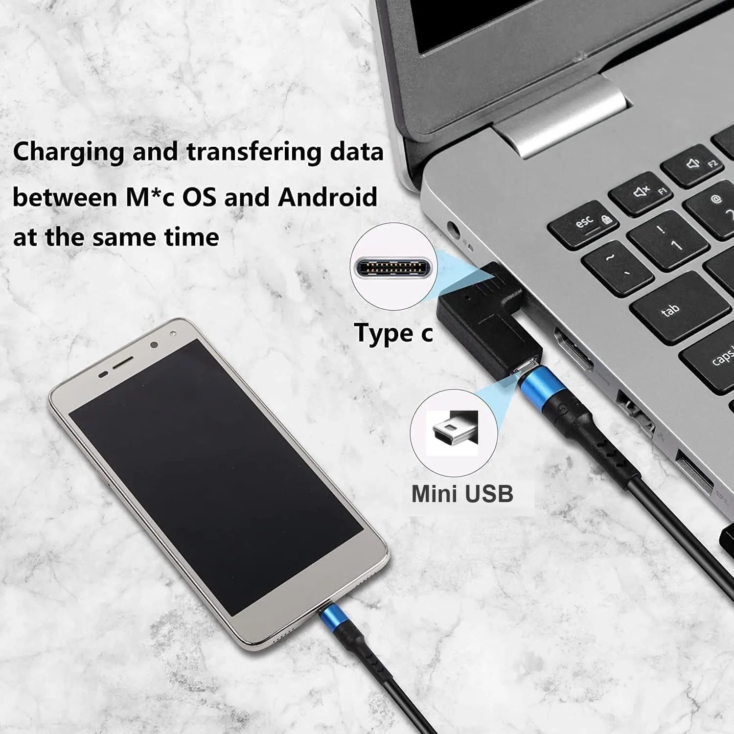 1pc 90 Degree Right Angle USB Type C Male to Mini 5 Pin USB Female Charge Data Sync Adapter Connector For Camera GPS Dash Cam