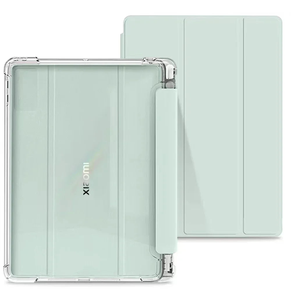 Tablet Smart Case for XiaoMI Mi Pad 8 7 6 5 Max 6S Pro 12.4 Redmi Pad SE 8.7 11 10.61 Pro12.1 '' Transparent Pencil Holder Cover