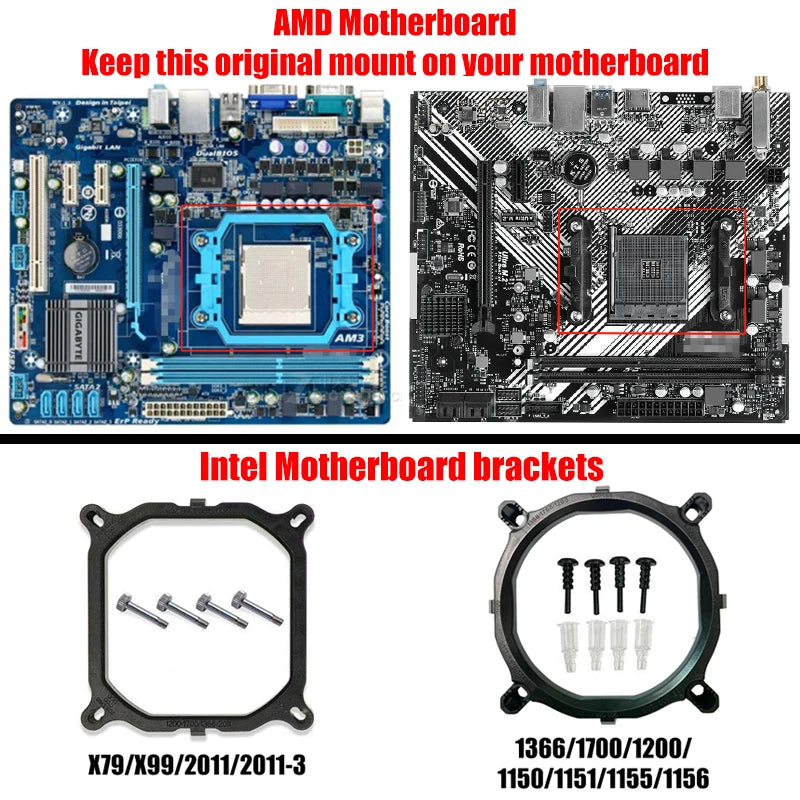 CPU Air Cooler X79 X99 3Pin/4Pin PWM Processor Cooling Fan For Intel LGA 1366 1151 1155 1200 1700 2011 AMD AM3 AM4 AM5