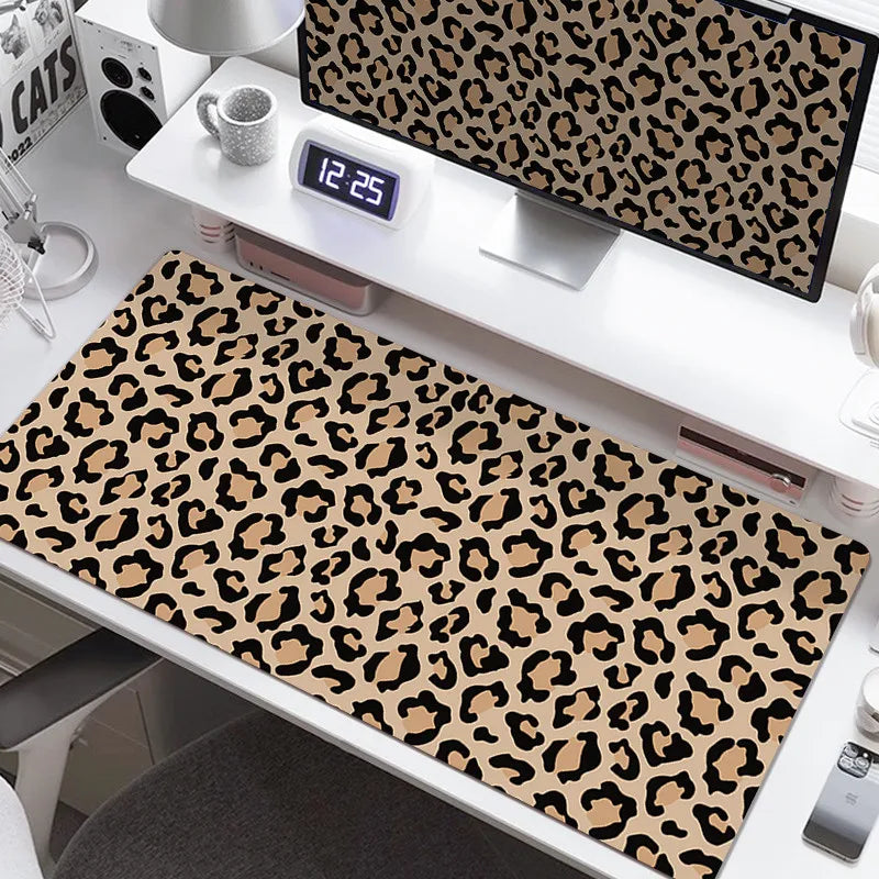 Pink Leopard Print Mouse Pad HD Printing Large Seaming Waterproof Mouse Pad Anti-slip Gaming Mouse Pad